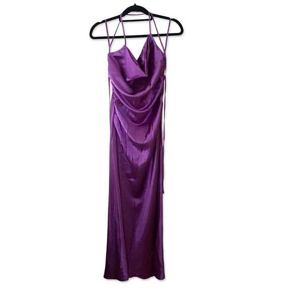 Superdown Lanthea Satin Purple Jewel Tone Slip Dress Maxi Revolve $98 NWT S - Picture 5 of 9